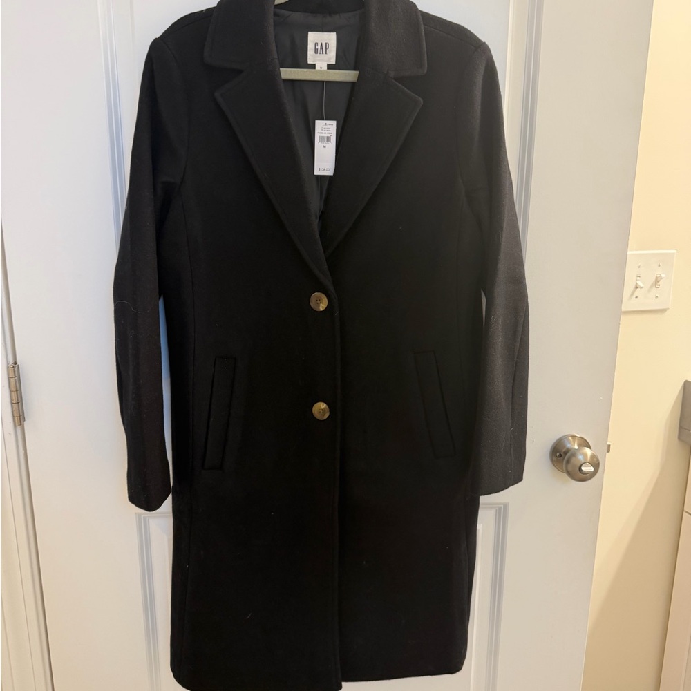 NWT GAP Women's Classic Black Trench Coat